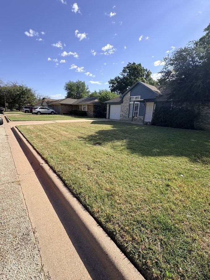 Front Yard after overgrown cleanup, Abilene, TX