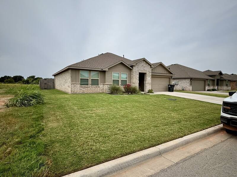 Freshly mowed front yard, Abilene, TX